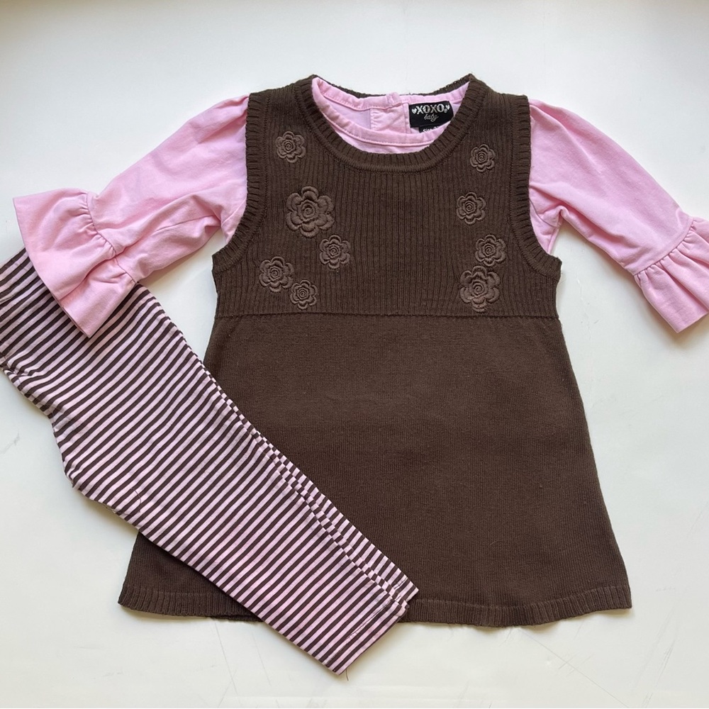Pink and Brown Toddler Outfit